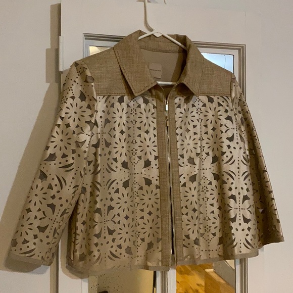 Laser-cut vinyl jacket to dress up your best winter whites, jeans,summer linens. - Picture 2 of 5